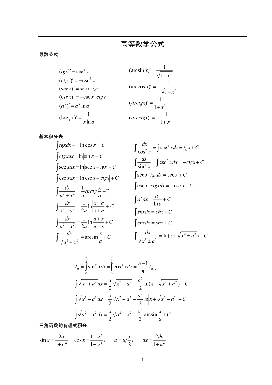 大学数学公式总结大全.pdf_第1页