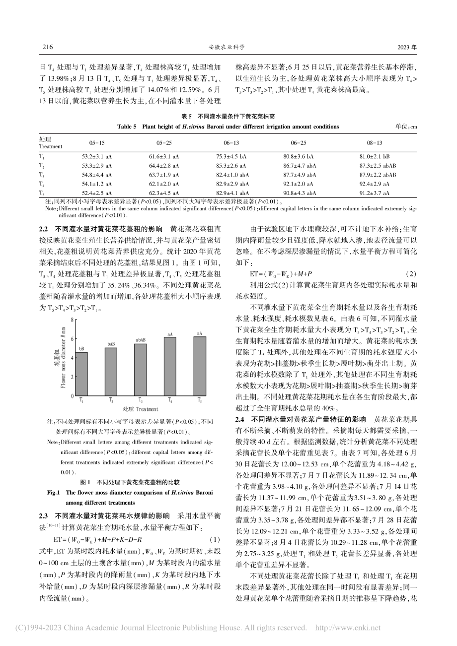 不同滴灌量对黄花菜生长和产量的影响_李金泽.pdf_第3页