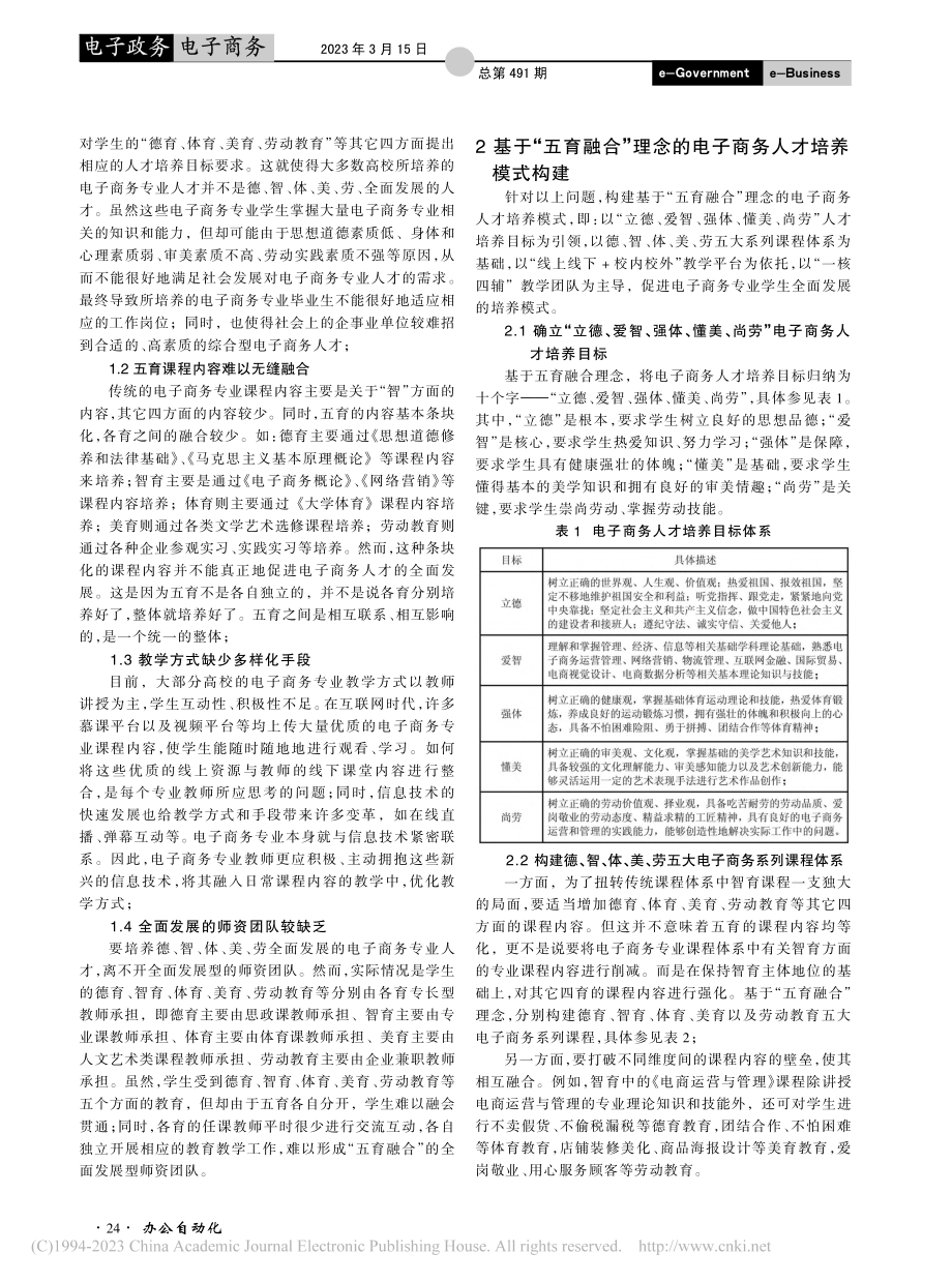 “五育融合”理念下的电子商务专业人才培养模式研究_李达浩.pdf_第2页