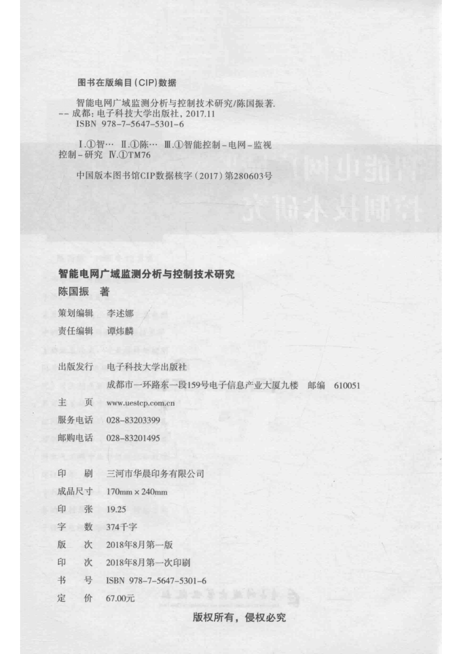 智能电网广域监测分析与控制技术研究_陈国振著.pdf_第3页