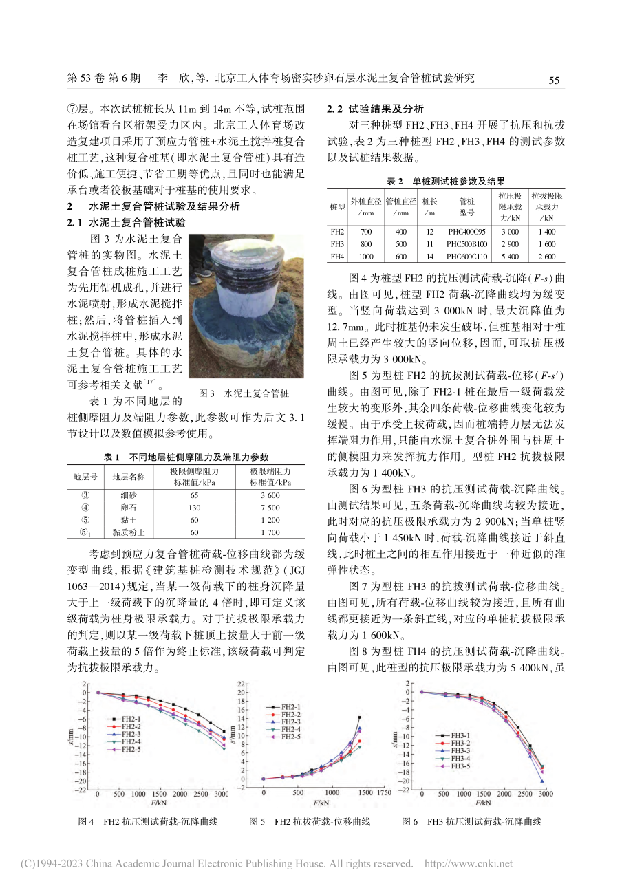 北京工人体育场密实砂卵石层水泥土复合管桩试验研究_李欣.pdf_第3页