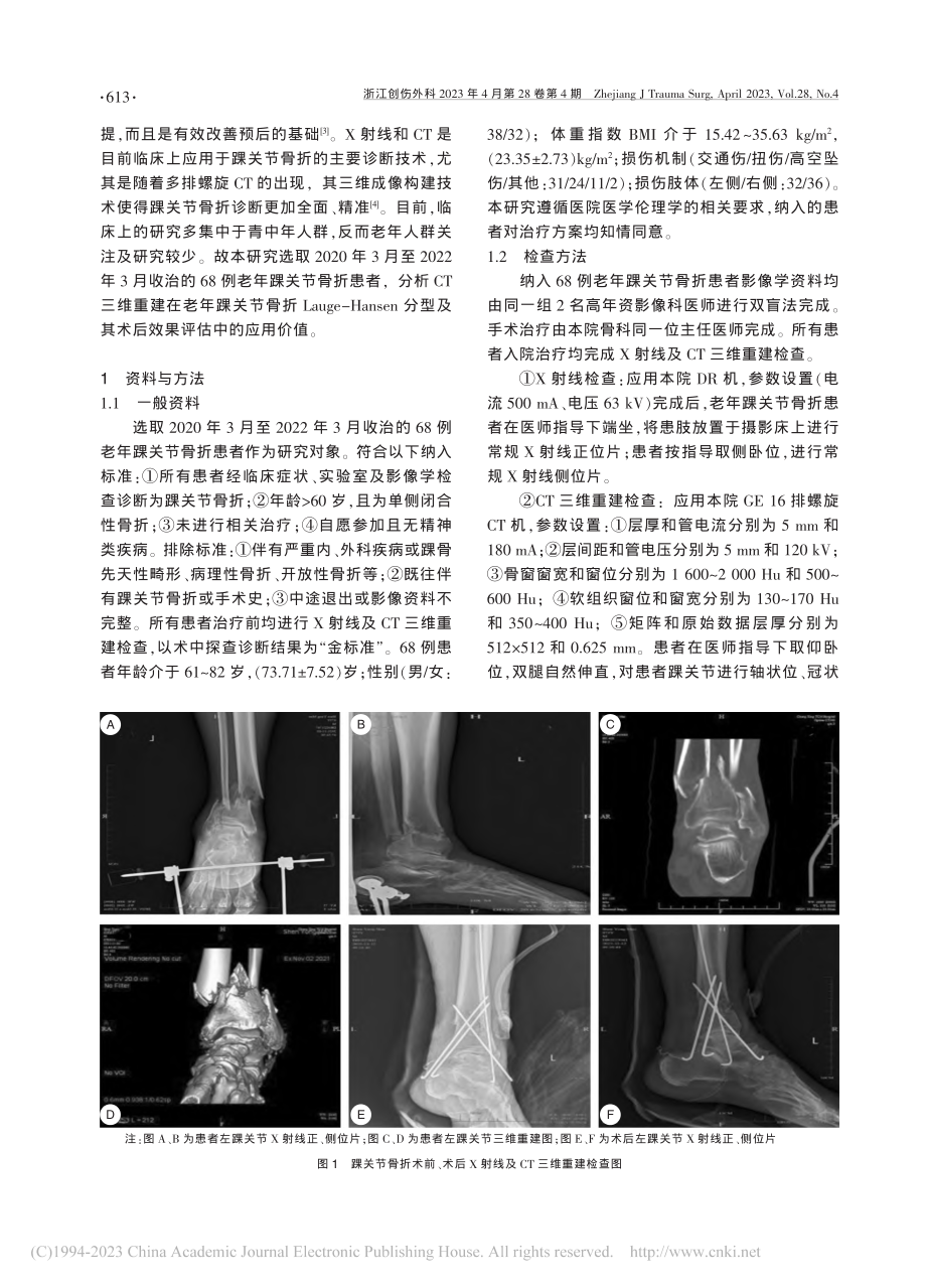 CT三维重建在老年踝关节骨...及术后效果评估中的价值研究_朱国萍.pdf_第2页