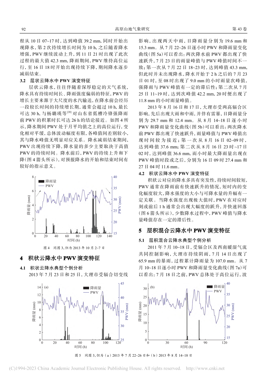 大理不同云系降水中GPS可降水量的变化特征_李育.pdf_第3页