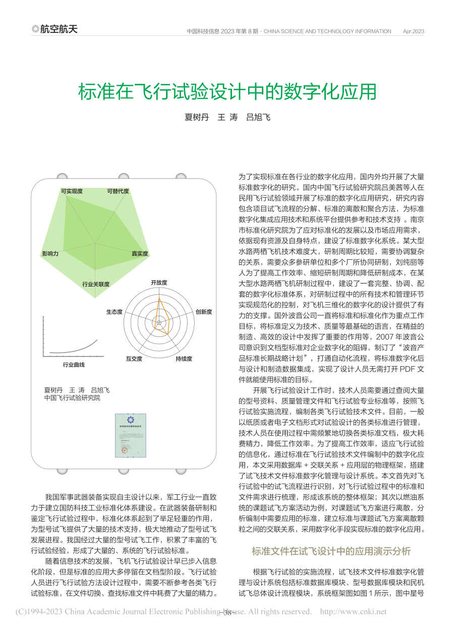 标准在飞行试验设计中的数字化应用_夏树丹.pdf_第1页