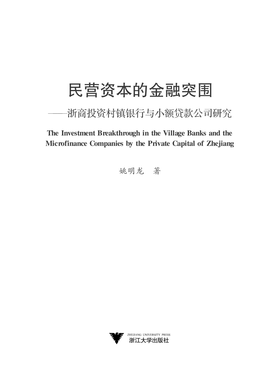 民营资本的金融突围——浙商投资村镇银行与小额贷款公司研究.pdf_第2页