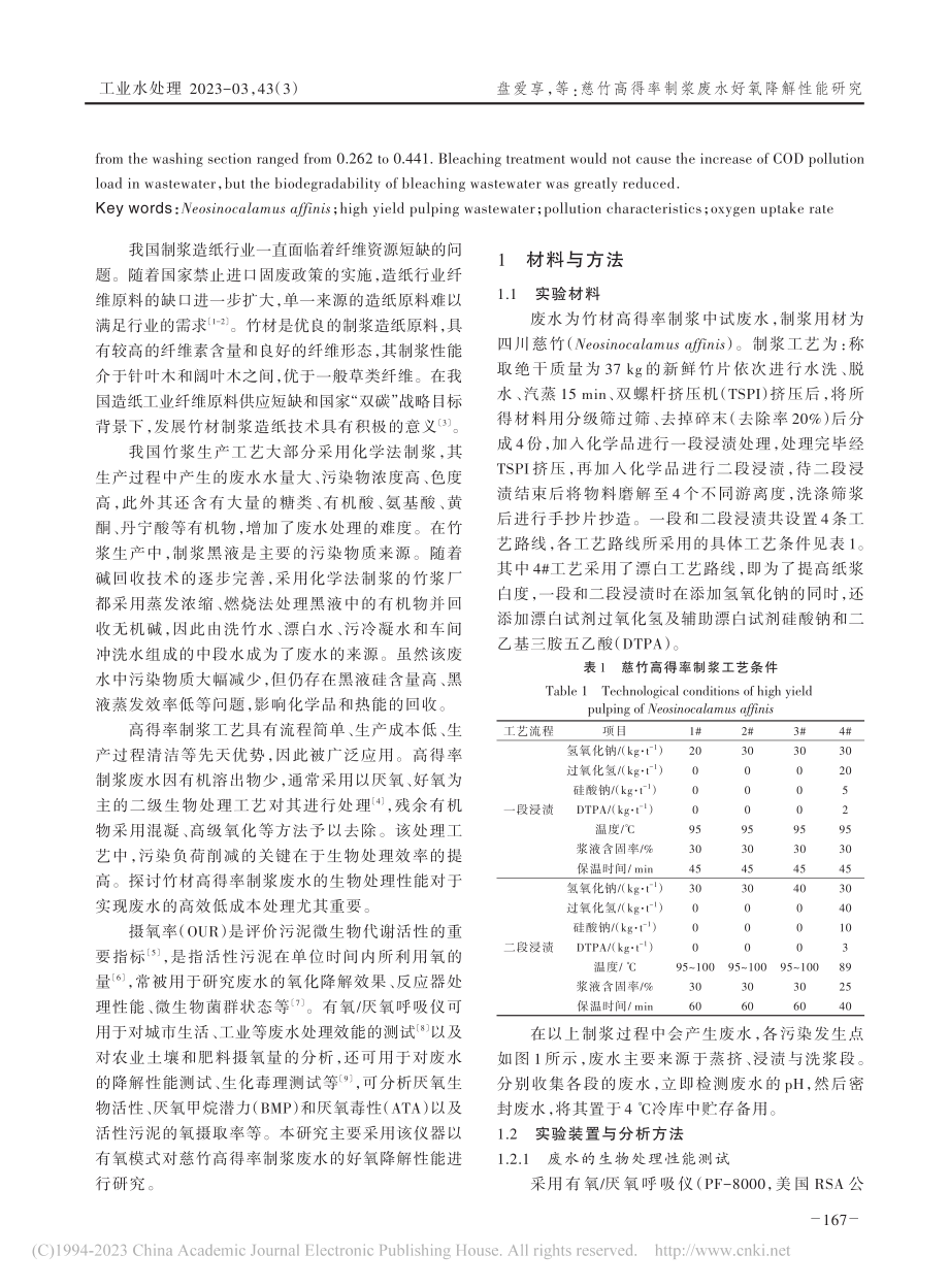 慈竹高得率制浆废水好氧降解性能研究_盘爱享.pdf_第2页