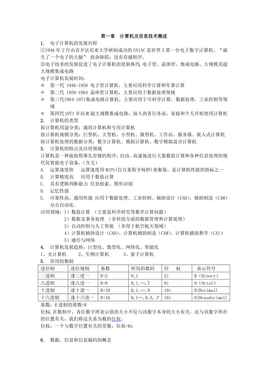 大学计算机基础知识点超详细总结.doc_第1页