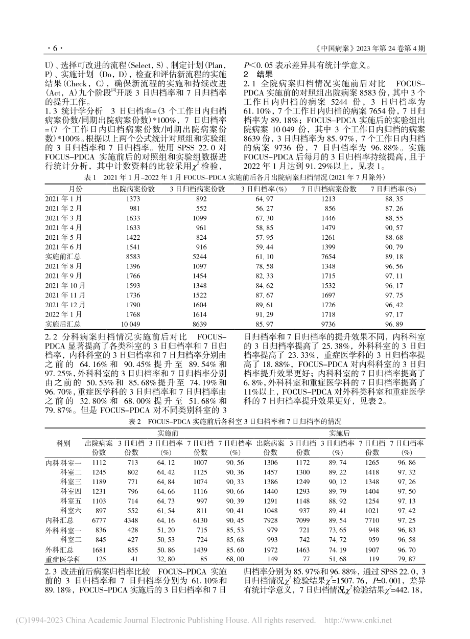 FOCUS-PDCA在病案归档率中的应用_陈晓捷.pdf_第2页