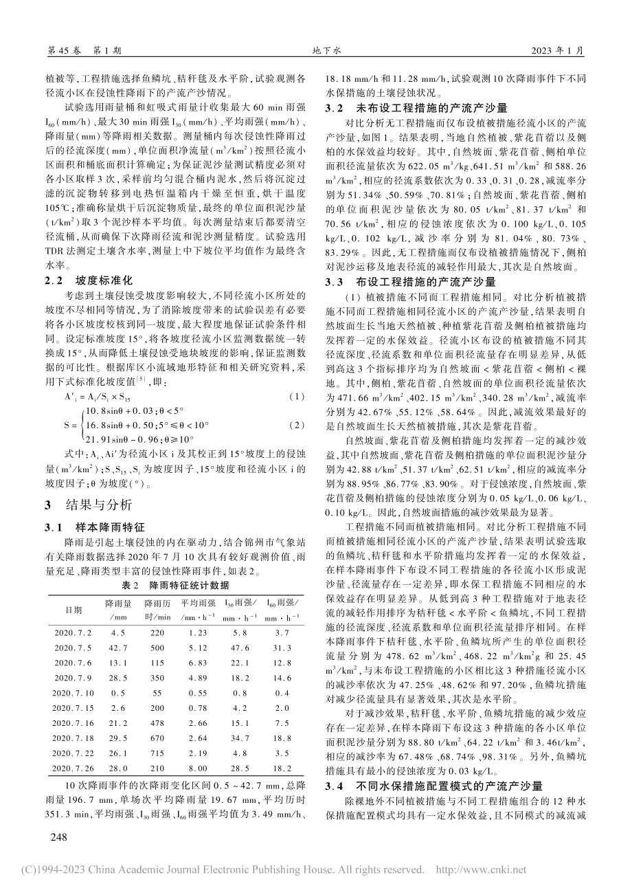 不同水保措施配置模式的水土保持效益评价_吕子超.pdf_第2页