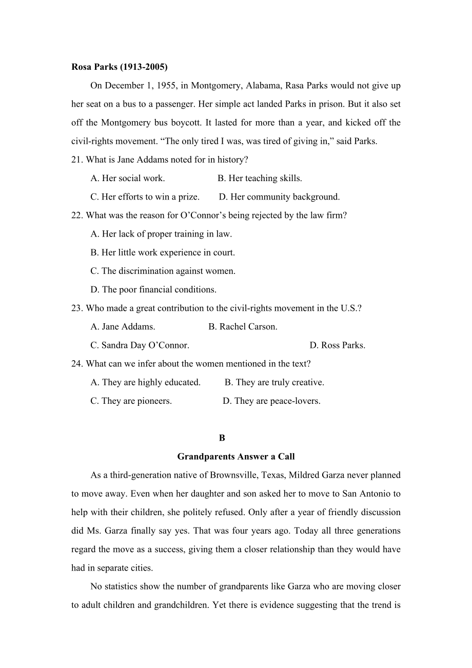 2016年高考英语试卷（新课标Ⅰ）（含解析版）.pdf_第2页