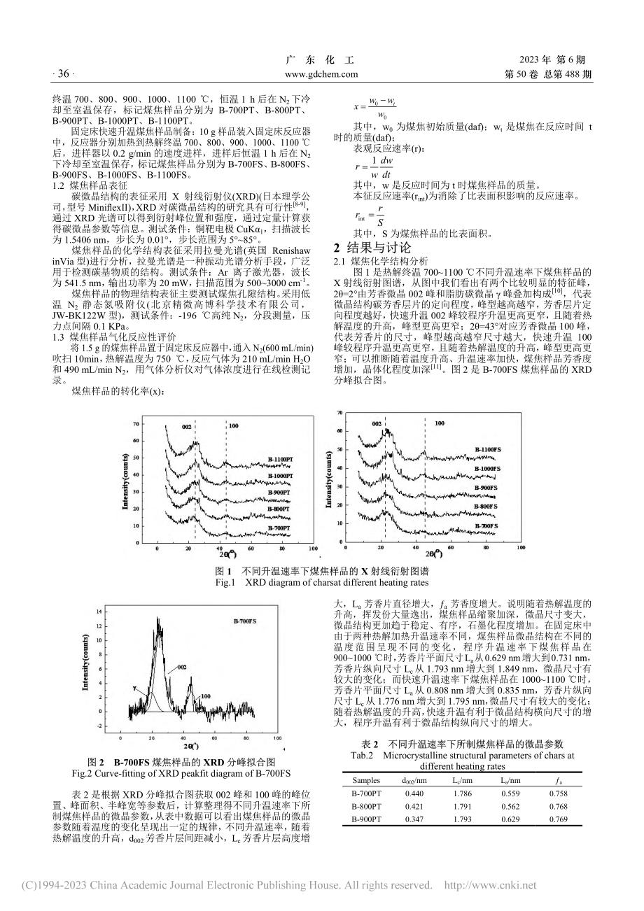 不同热解升温速率下烟煤热解...构特性及其气化反应性的研究_张莹.pdf_第2页