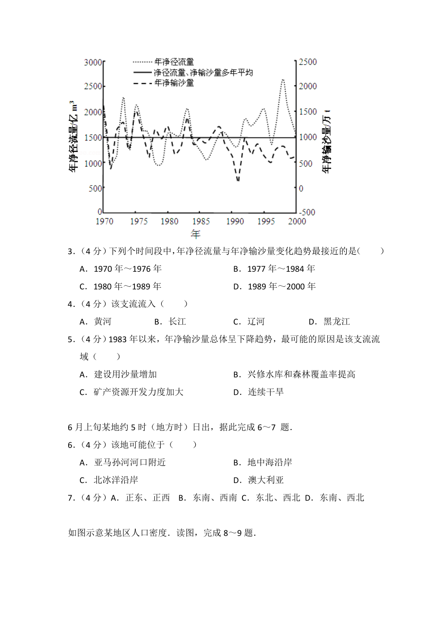 2012年全国统一高考地理试卷（大纲卷）（含解析版）.doc_第2页