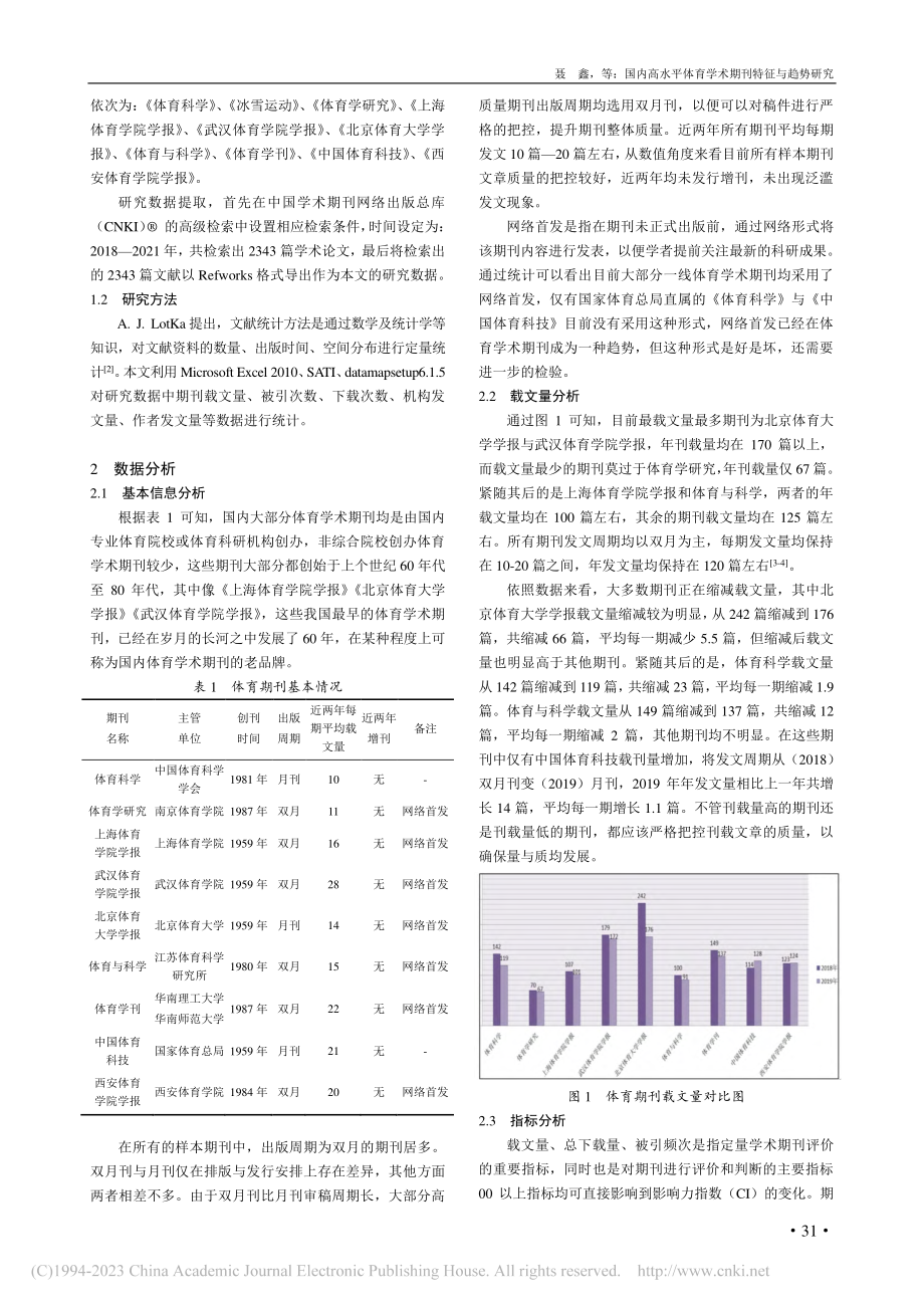 国内高水平体育学术期刊特征与趋势研究_聂鑫.pdf_第2页