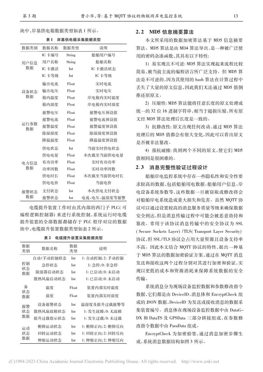 基于MQTT协议的物联网岸电监控系统_曹小华.pdf_第3页