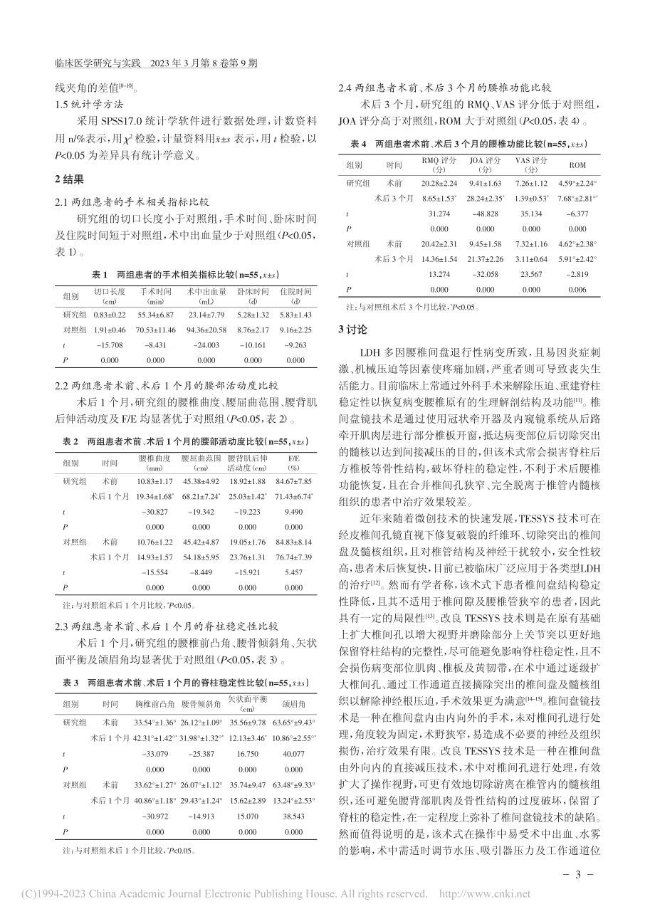 改良TESSYS技术对腰椎...部活动度及脊柱稳定性的影响_武刚伟.pdf_第3页