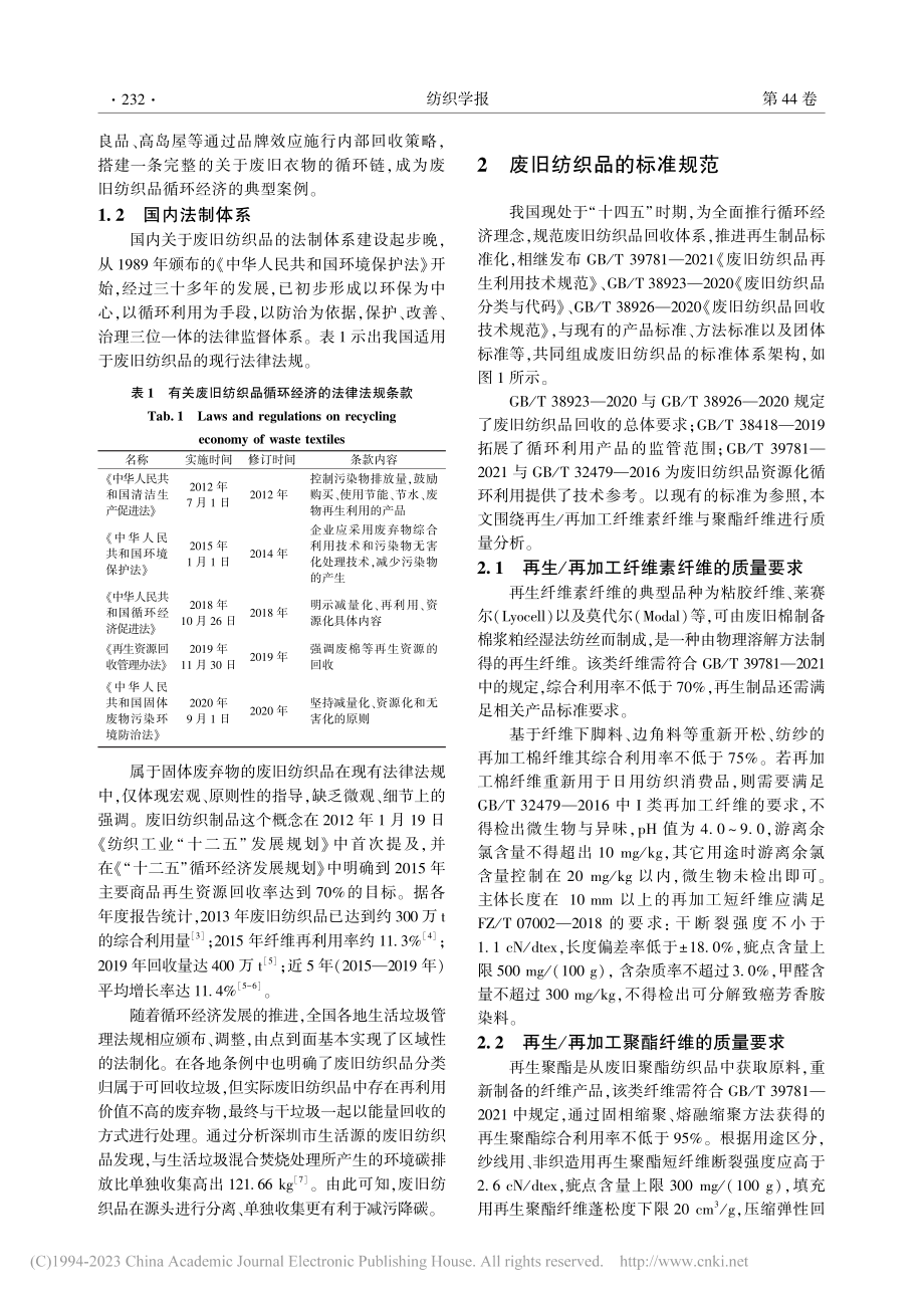 废旧纺织品循环经济的监督检验体系研究进展_韩非.pdf_第2页