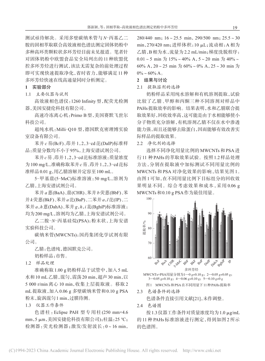 固相萃取-高效液相色谱法测定奶粉中多环芳烃_郭新颖.pdf_第2页