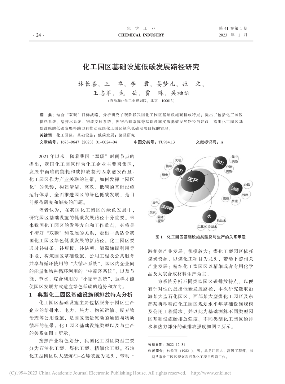 化工园区基础设施低碳发展路径研究_林长喜.pdf_第1页