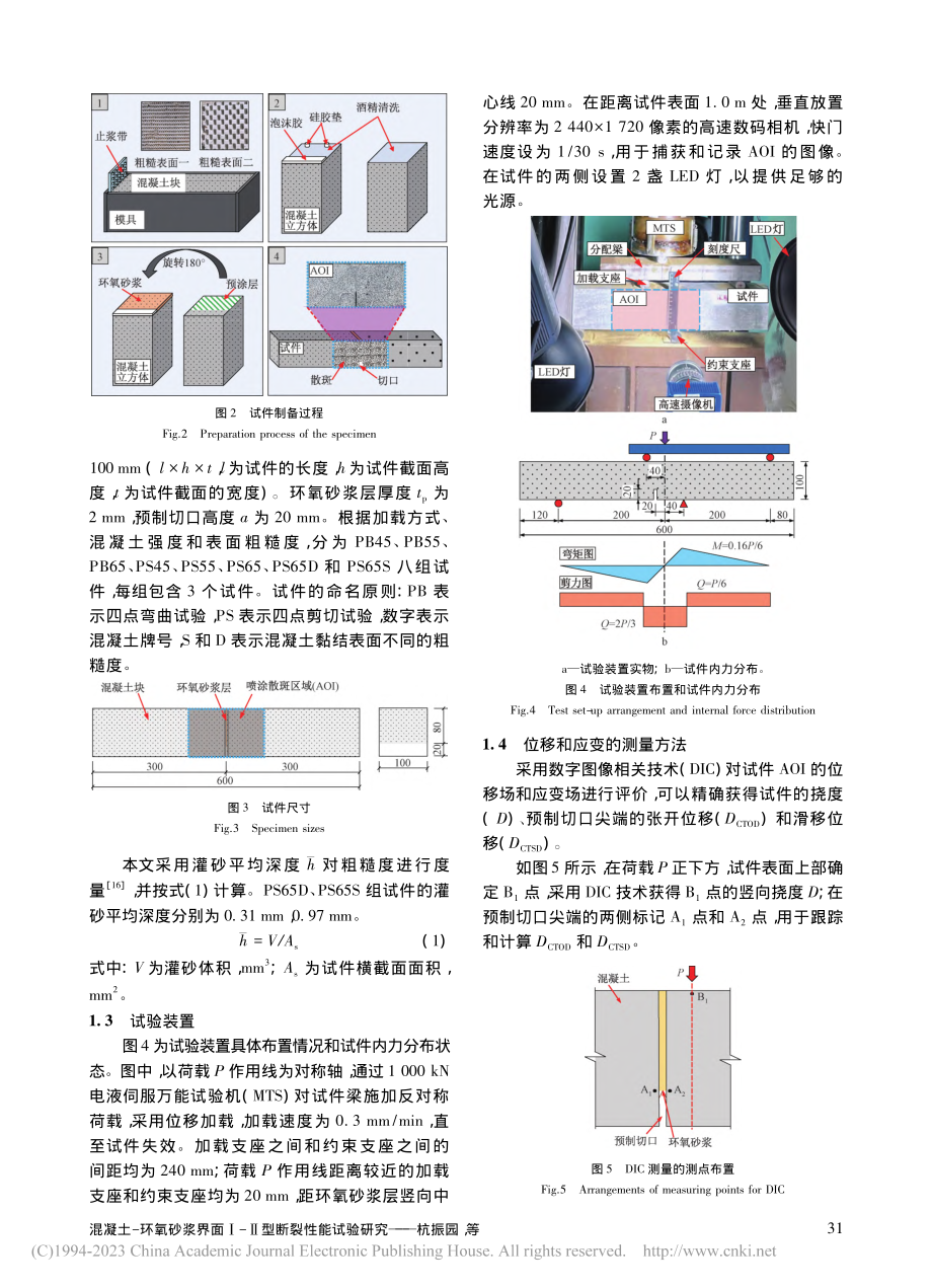 混凝土-环氧砂浆界面Ⅰ-Ⅱ型断裂性能试验研究_杭振园.pdf_第3页