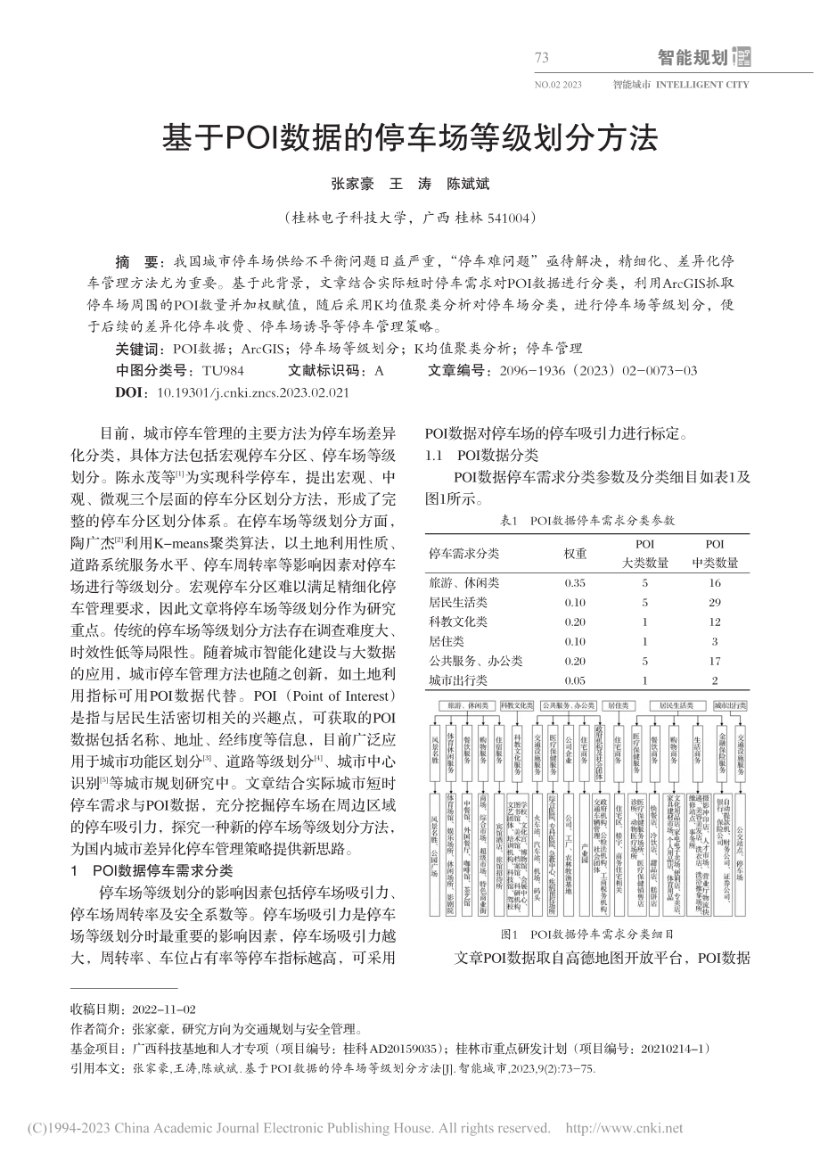 基于POI数据的停车场等级划分方法_张家豪.pdf_第1页