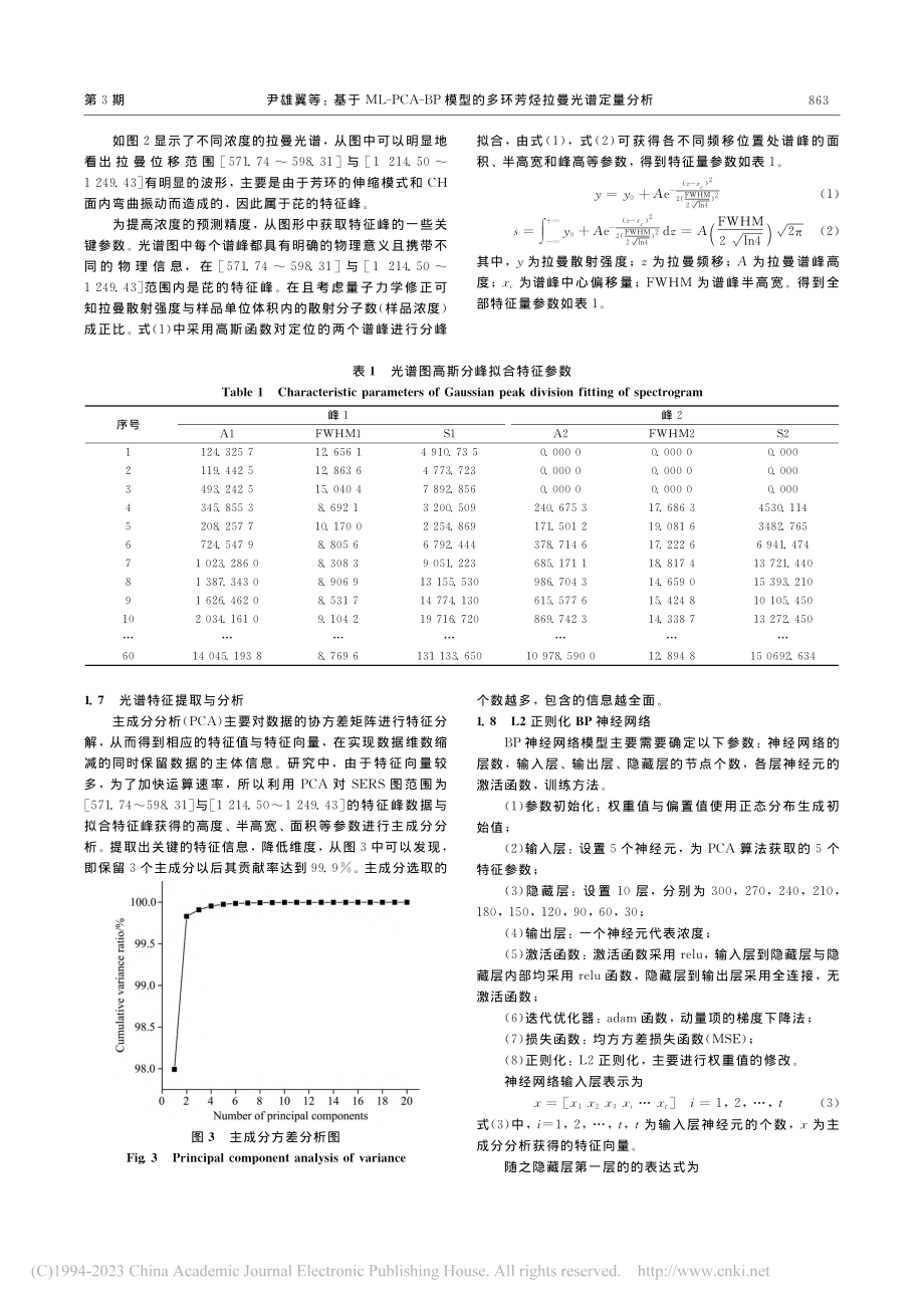 基于ML-PCA-BP模型的多环芳烃拉曼光谱定量分析_尹雄翼.pdf_第3页