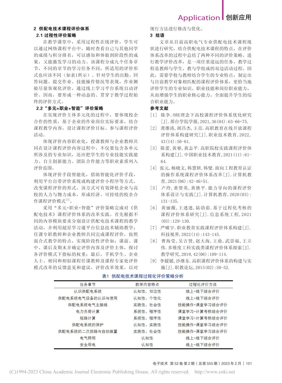 供配电技术课程的评价体系分析_张倩涵.pdf_第2页