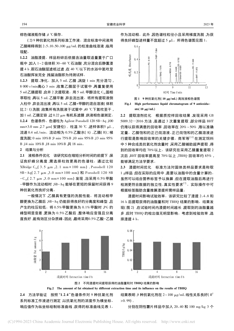 含油固体食品中9种抗氧化剂检测方法优化_叶湖.pdf_第2页