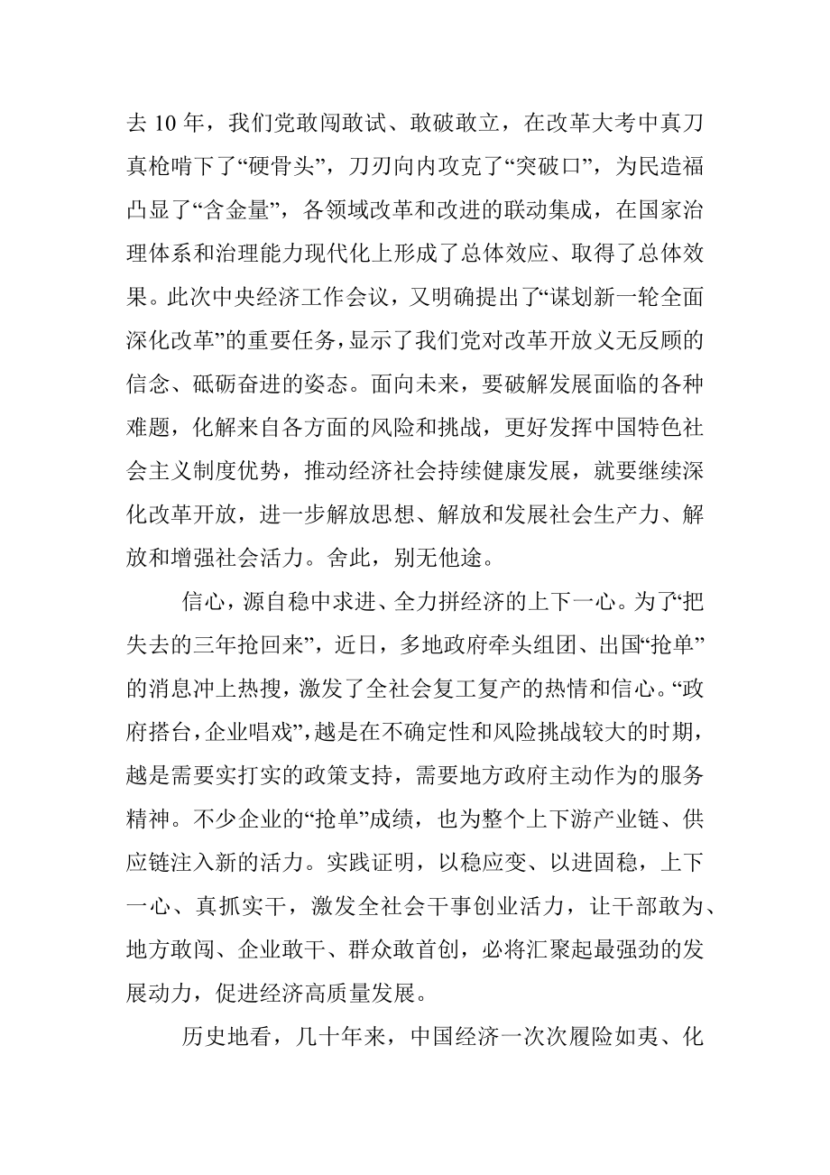 贯彻落实中央经济工作会议精神心得体会发言.docx_第3页