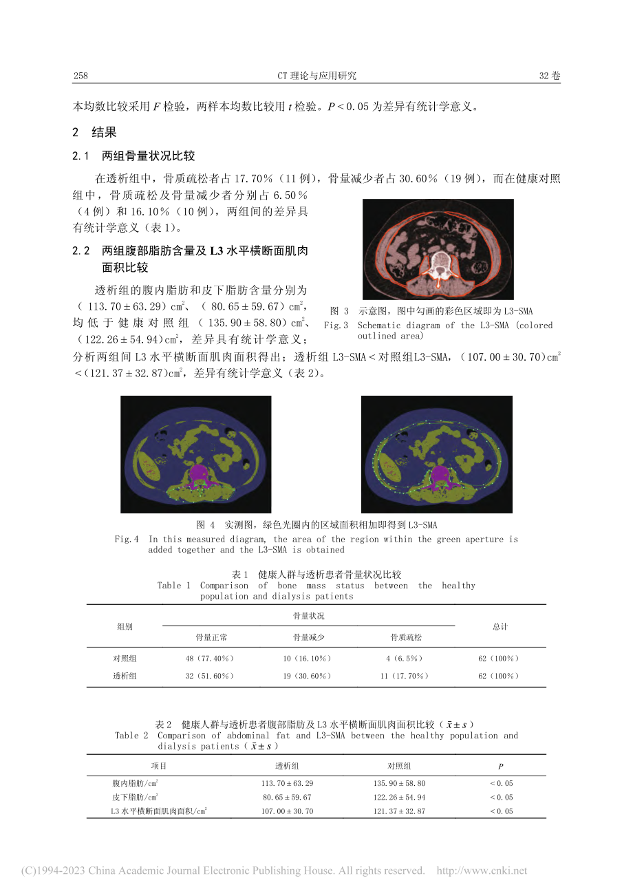 定量CT分析维持性血液透析患者体质成分_吕磊.pdf_第3页