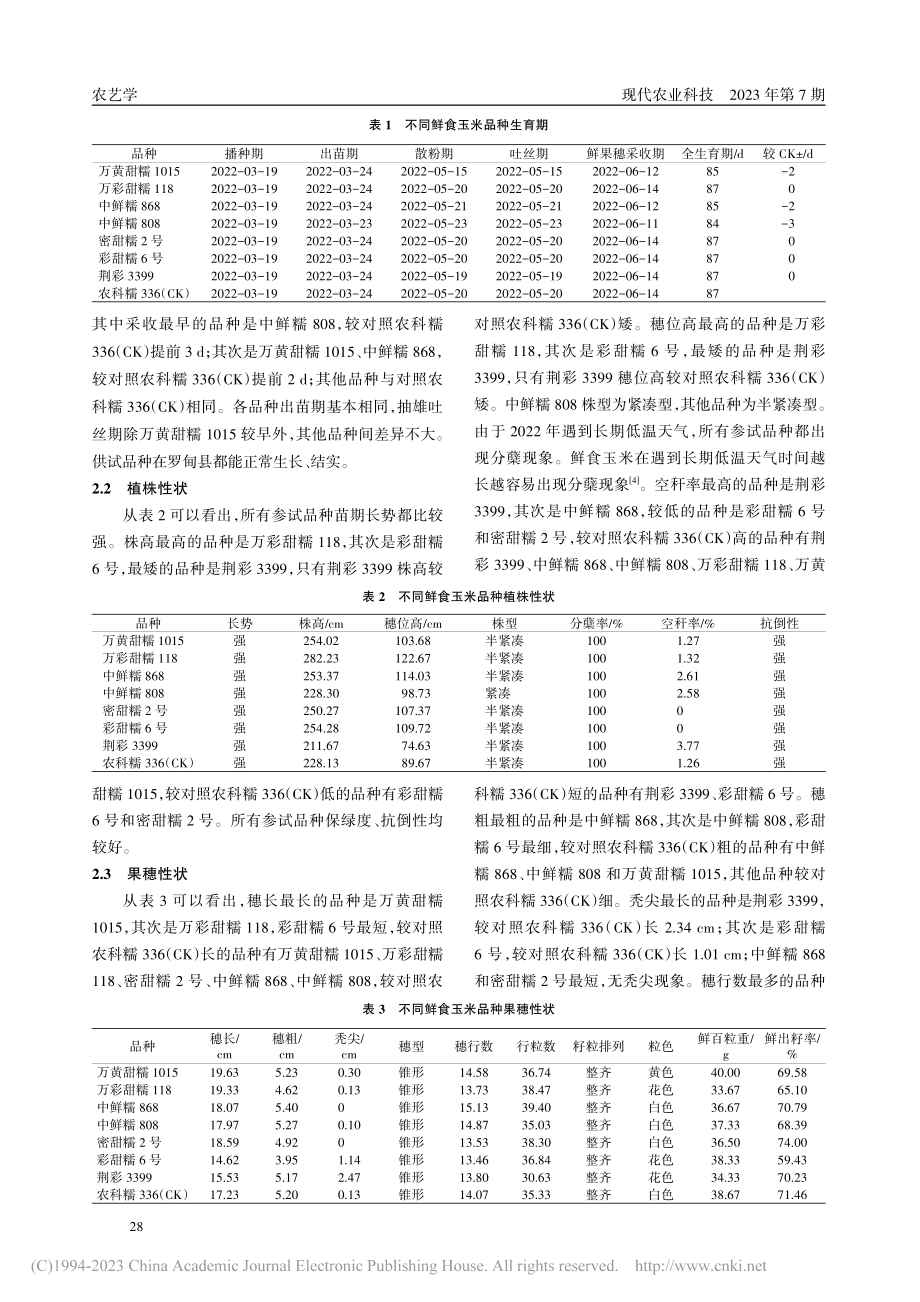 低热河谷地区鲜食玉米品种比较试验_黄光谋.pdf_第2页