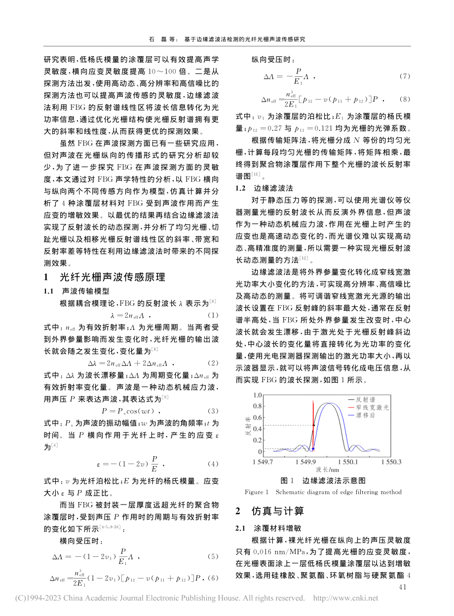 基于边缘滤波法检测的光纤光栅声波传感研究_石磊.pdf_第2页