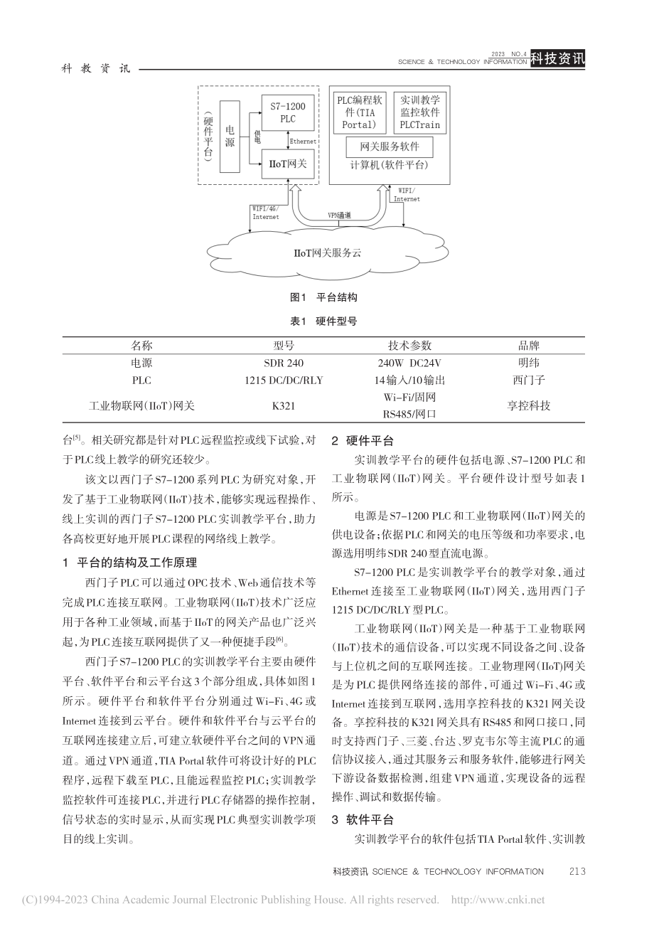 基于IIoT的西门子S7-...PLC线上实训教学平台设计_谭波.pdf_第2页