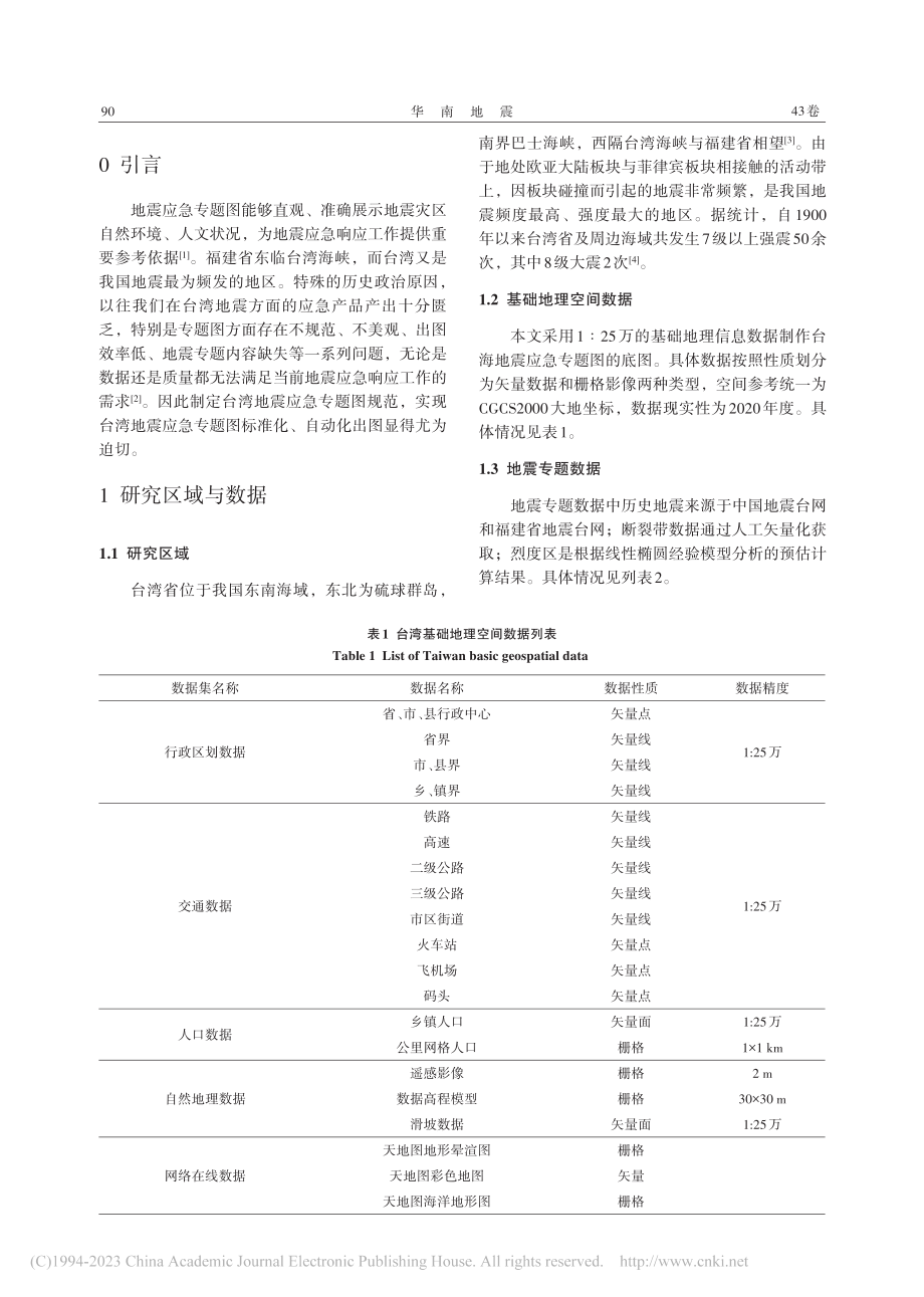 基于GIS的台湾地区地震应急专题图规范设计与应用_张树君.pdf_第2页