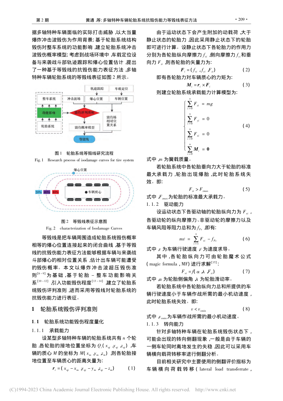 多轴特种车辆轮胎系统抗毁伤能力等毁线表征方法_黄通.pdf_第2页