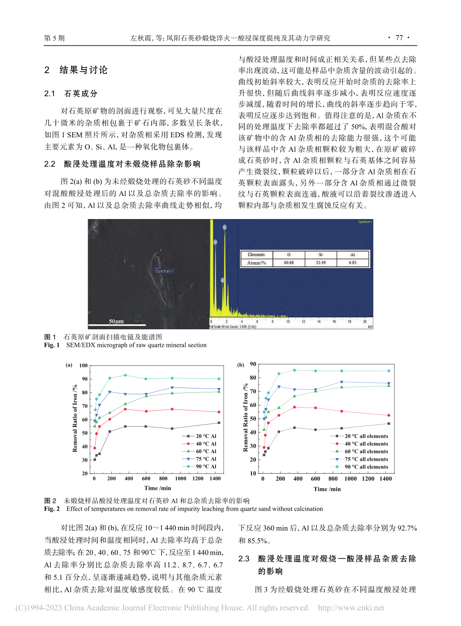 凤阳石英砂煅烧淬火—酸浸深度提纯及其动力学研究_左秋霞.pdf_第3页