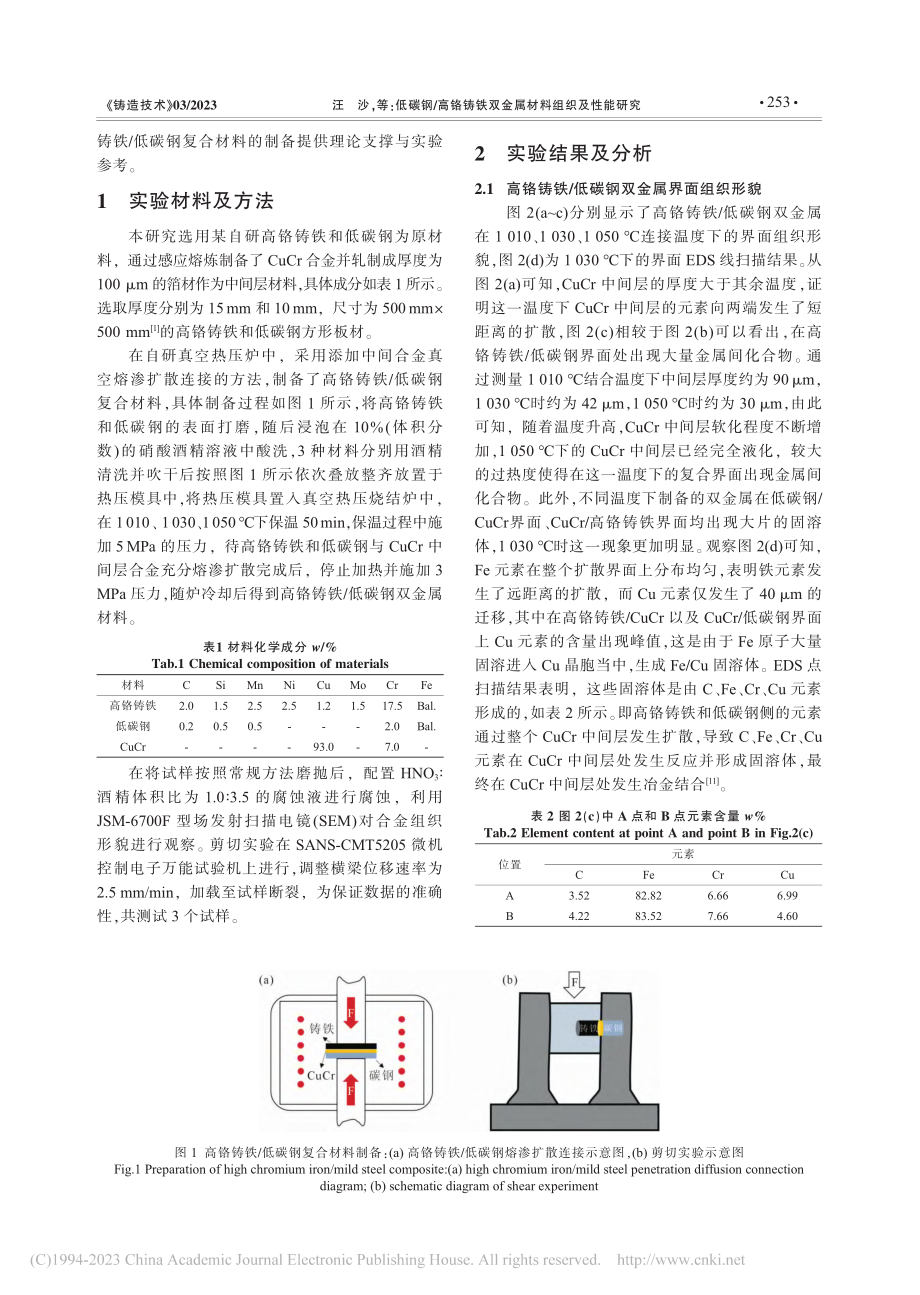 低碳钢_高铬铸铁双金属材料组织及性能研究_汪沙.pdf_第2页