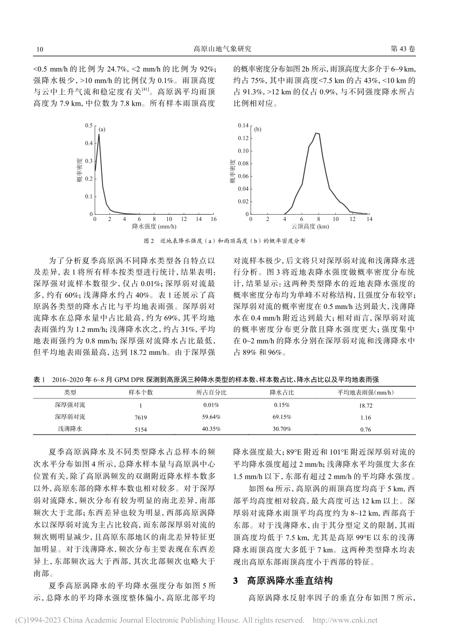 基于GPM卫星探测的夏季高原涡降水结构特征_马冰霞.pdf_第3页