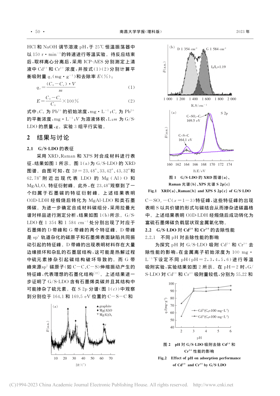 富硫石墨烯碳负载层状双金属...+)和Cr-(3+)的去除_谌宇楠.pdf_第3页