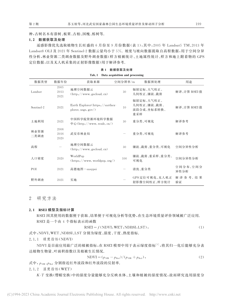 河北武安国家森林公园生态环境质量评价及驱动因子分析_苏玉姣.pdf_第3页