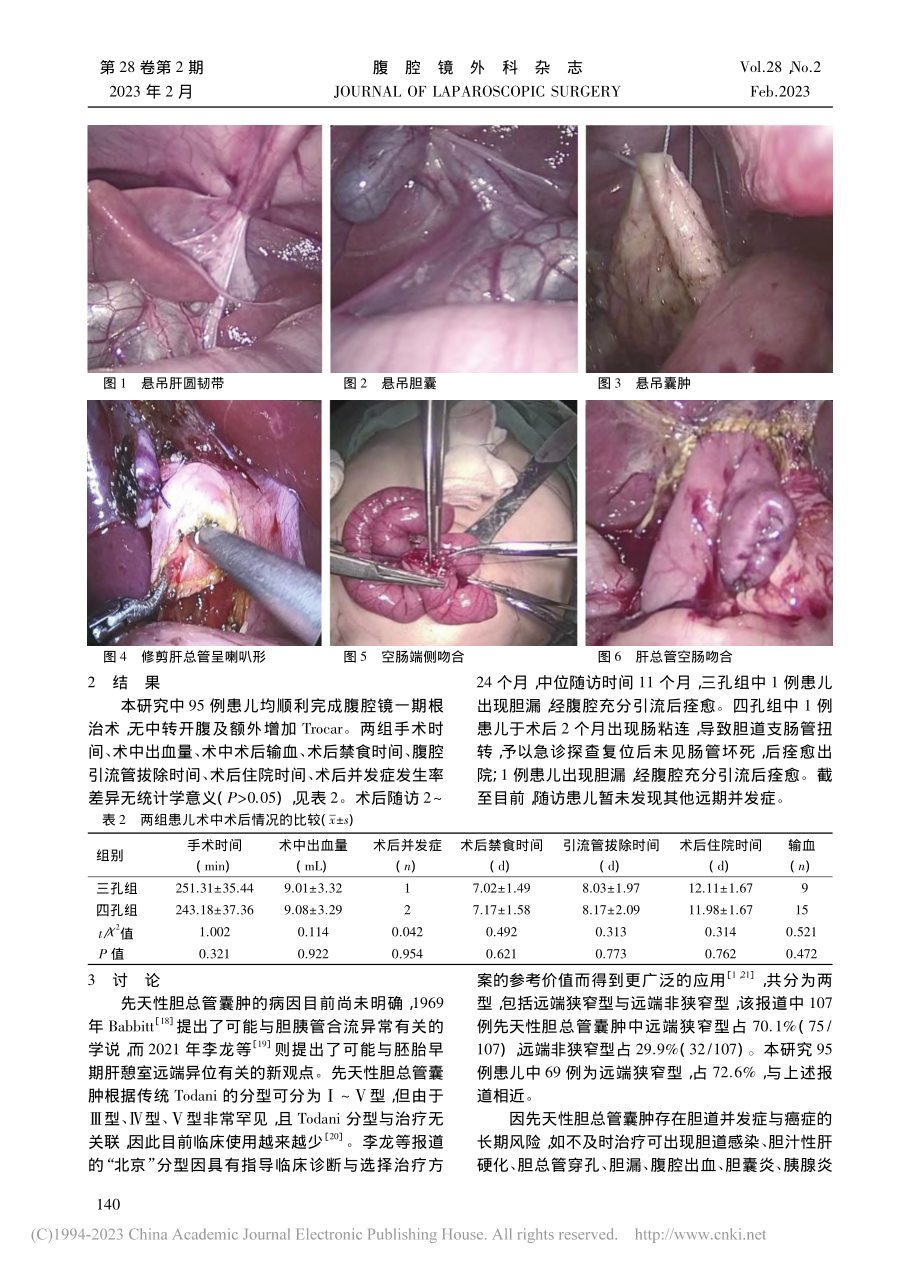 改良三孔法与常规四孔法腹腔...先天性胆总管囊肿的对比研究_欧作强.pdf_第3页