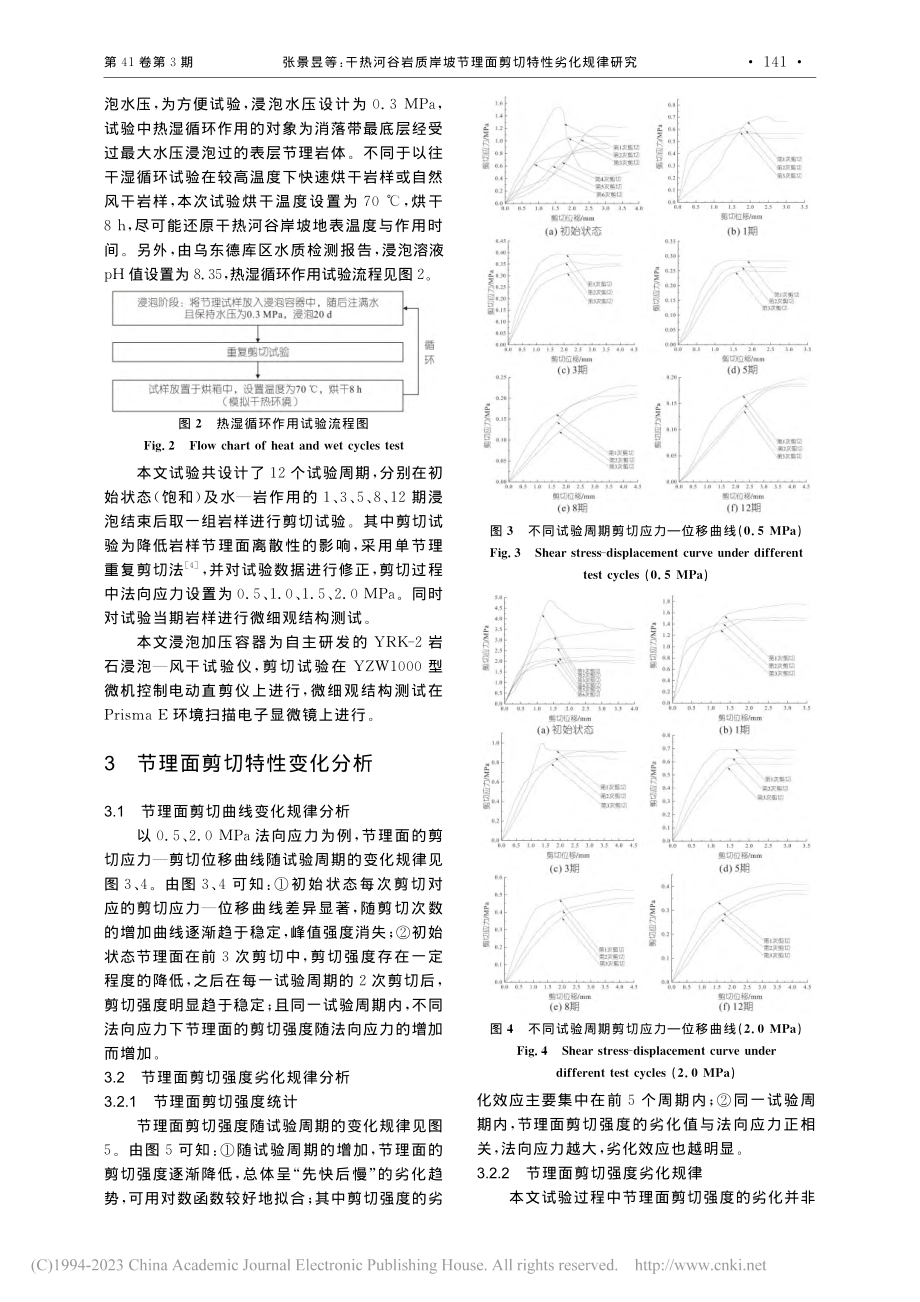 干热河谷岩质岸坡节理面剪切特性劣化规律研究_张景昱.pdf_第2页