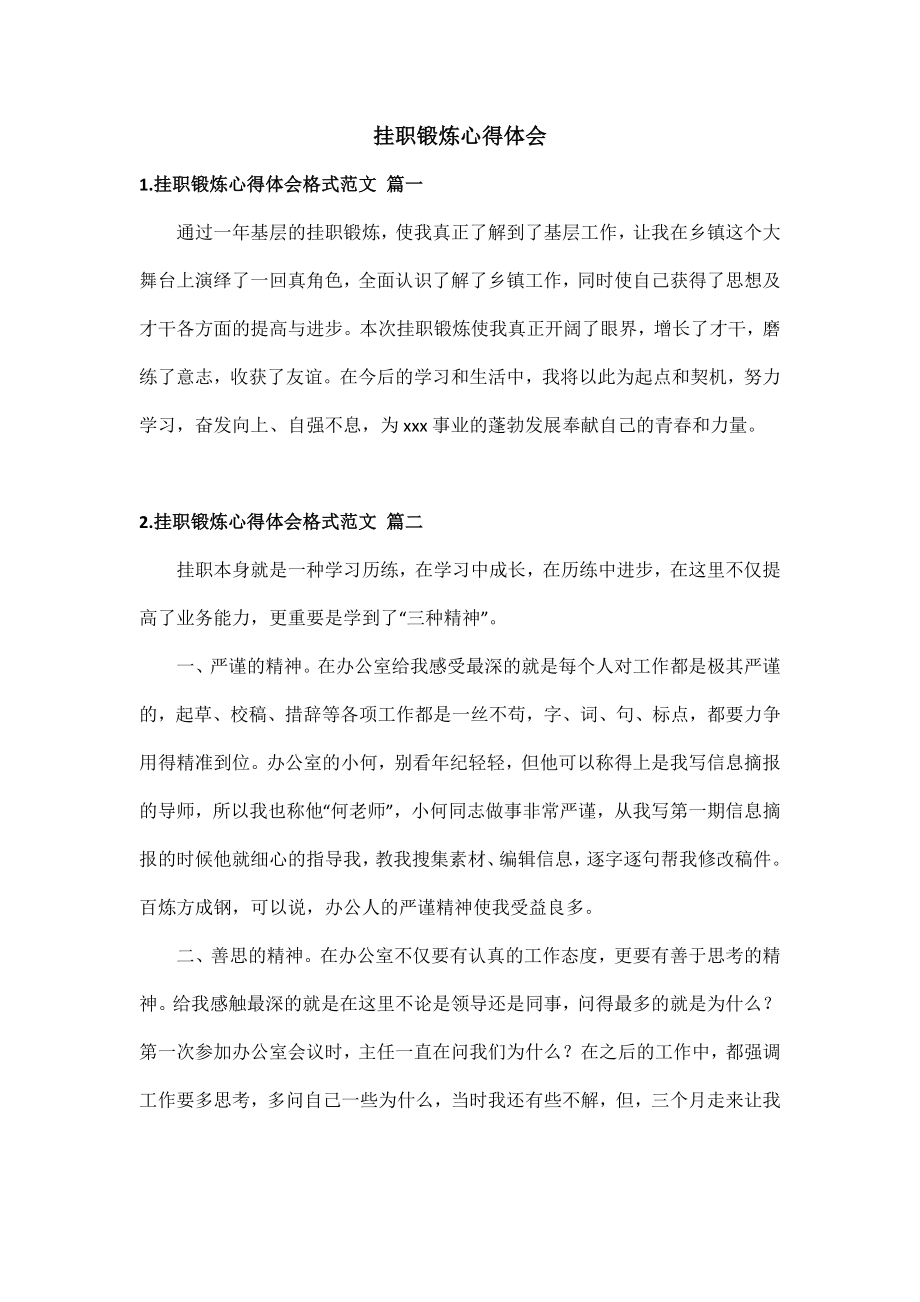 挂职锻炼心得体会格式范文.doc_第1页