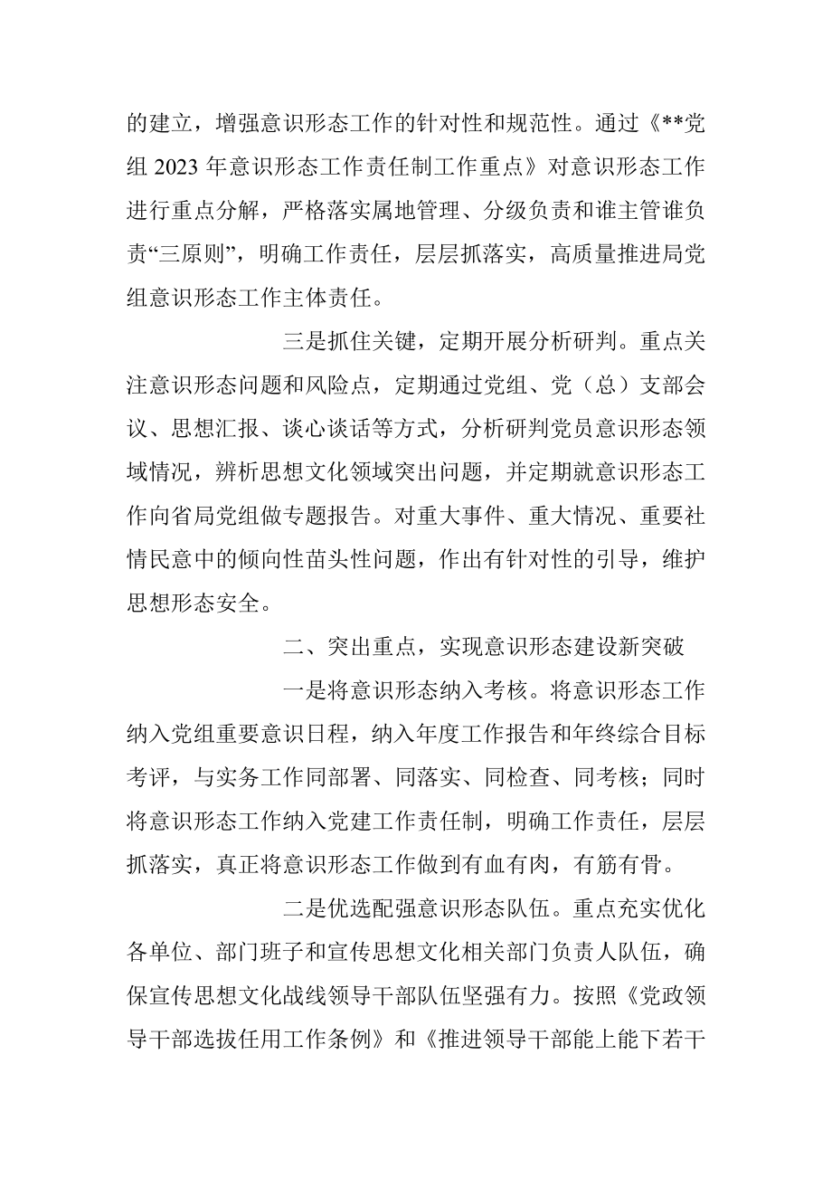 2023年局党组意识形态工作情况总结.docx_第2页