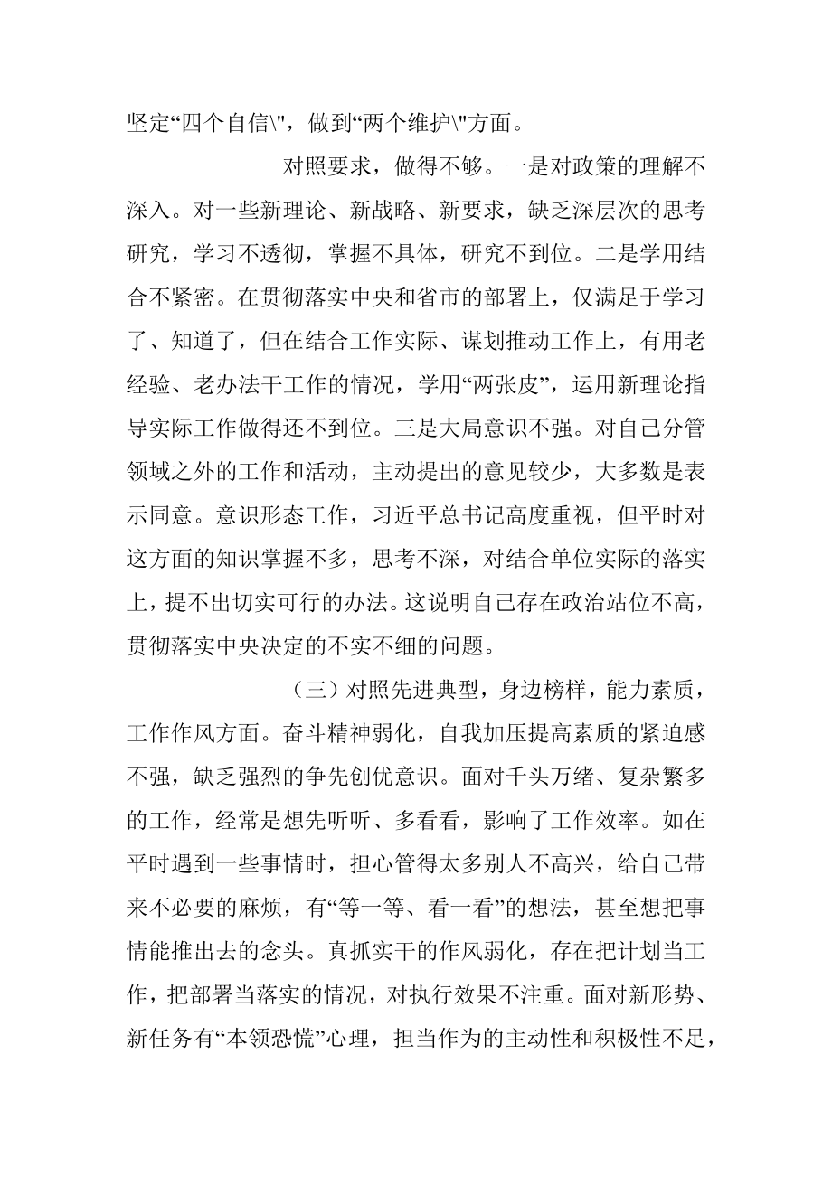 2023年文化和旅游局常务副局长党性检视剖析材料汇报.docx_第2页