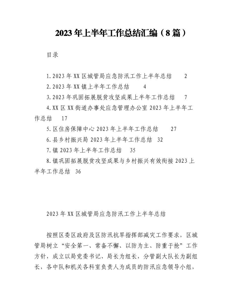 （8篇）2023年上半年工作总结范文汇编.docx_第1页