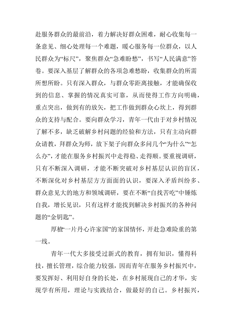 2023年青年干部座谈交流发言：在乡村振兴“主战场”彰显青春担当.docx_第2页