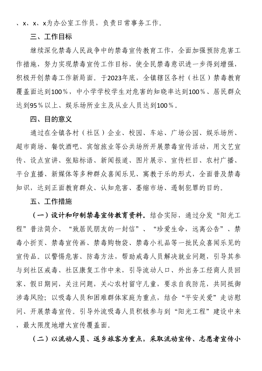 镇禁毒宣传教育工作实施方案 .docx_第2页