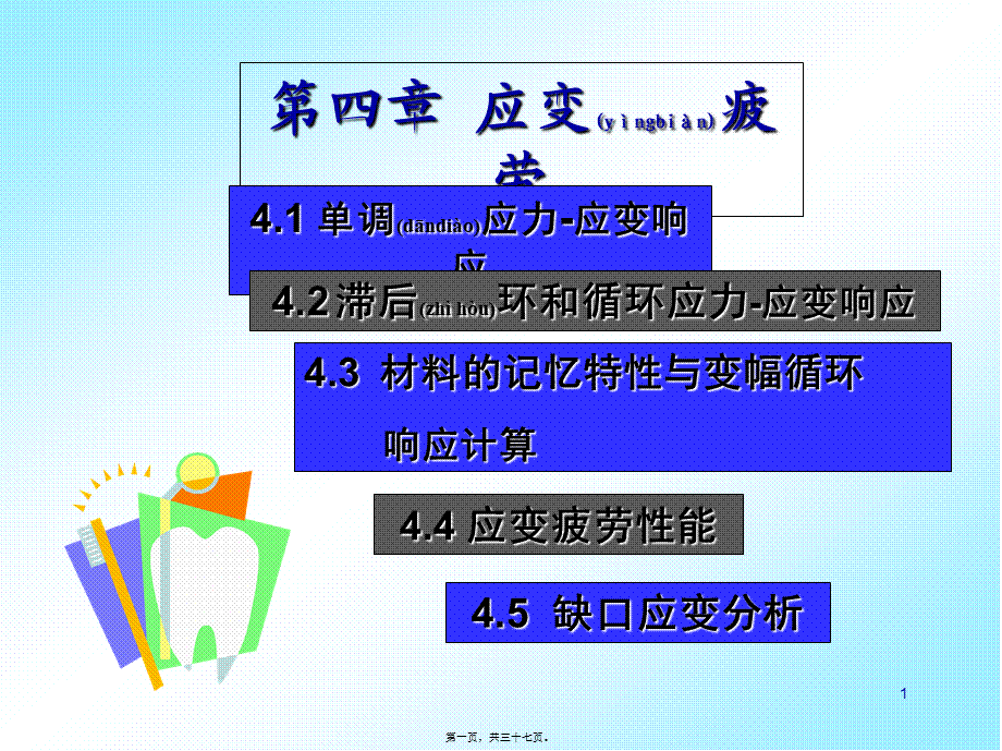 2022年医学专题—疲劳与断裂-应变疲劳1.ppt_第1页