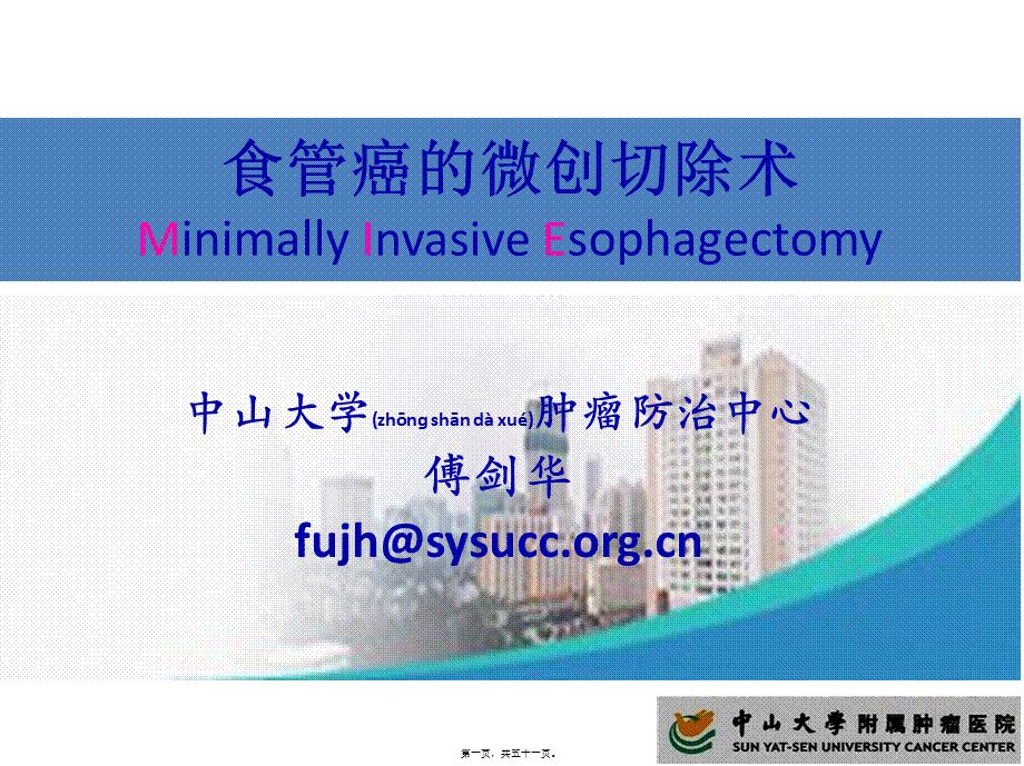 2022年医学专题—腔镜食管癌切除术的现状(傅剑华)(1).ppt_第1页