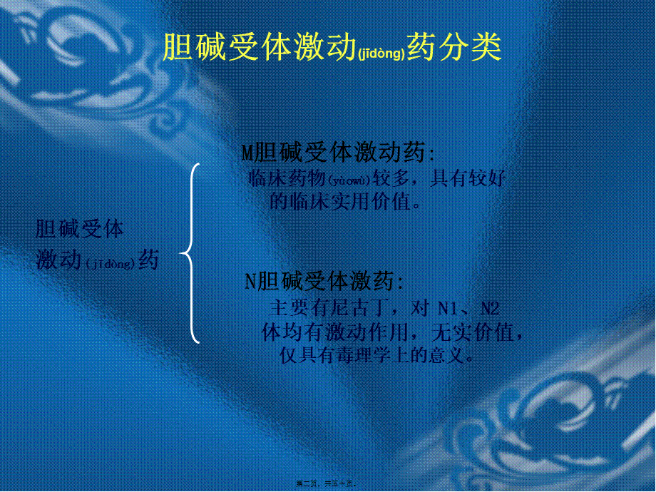 2022年医学专题—第6、7章-胆碱受体激动药、抗胆碱酯酶药及胆碱酯酶复活药本科(1).ppt_第2页